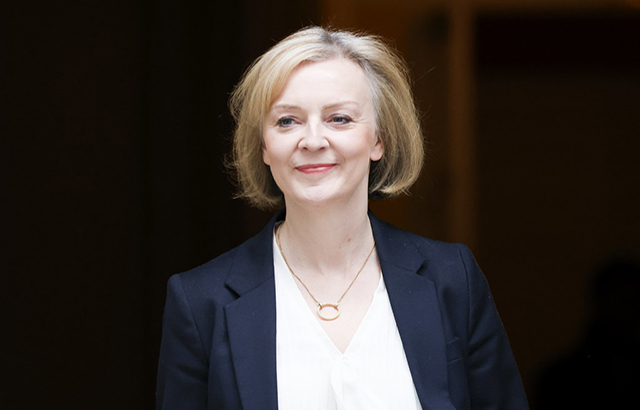 UK prime minister Liz Truss leaves Number 10 Downing Street for PMQs