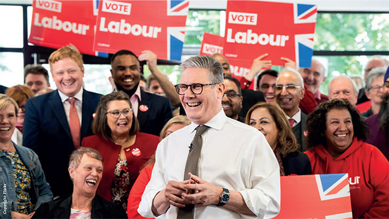 Keir Starmer, leader of the Labour Party, and Wes Streeting, Shadow Health Secretary, speak to Labour Party members at Worcester City Football Club, whilst on the General Election campaign trail. Picture date: Wednesday May 29, 2024
