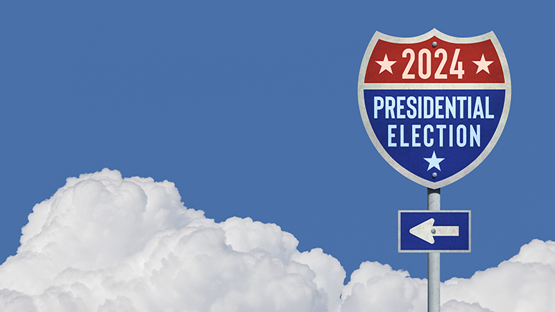 Highway Interstate Sign for United States Presidential Election 2024