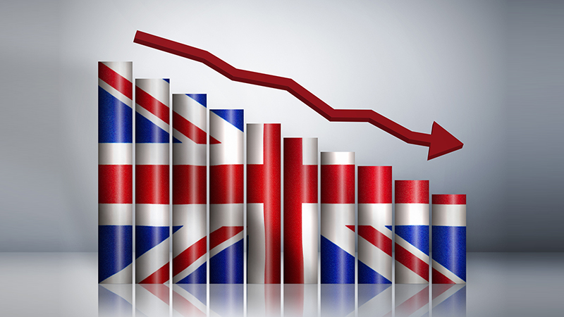 The graph down about Britain Stock Photo